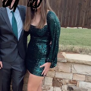 Green sequin bodycon dress